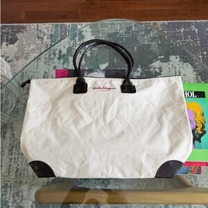 Salvatore Ferragamo Parfums Leather Accent Promo Tote Bag